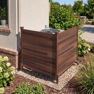 Outdoor Privacy Air Conditioner Fence for Outside and Backyard-Brown view 6