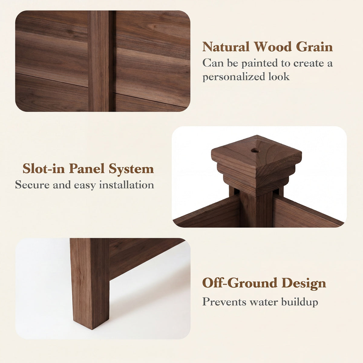 Outdoor Privacy Air Conditioner Fence for Outside and Backyard-Brown view 7