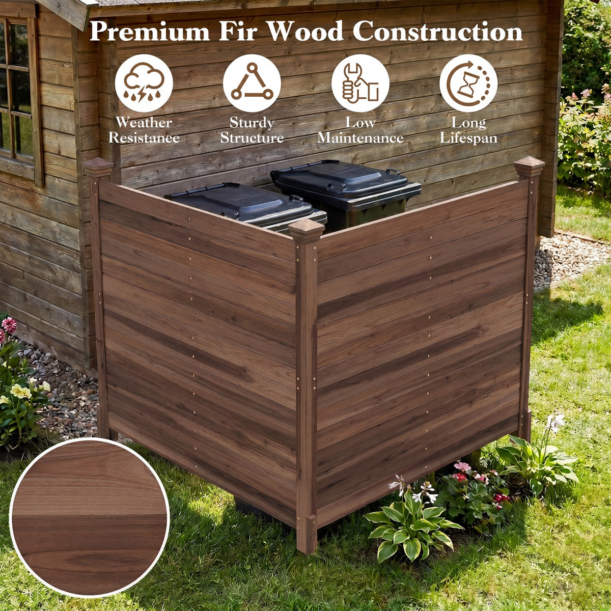 Outdoor Privacy Air Conditioner Fence for Outside and Backyard-Brown view 8