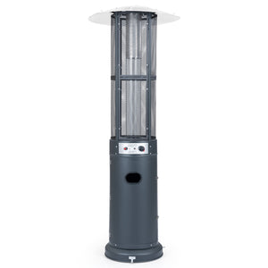 Outdoor Propane Patio Heater with Glass Tube and Tilt-Over Protection-Darkgray