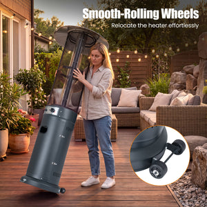 Outdoor Propane Patio Heater with Glass Tube and Tilt-Over Protection-Darkgray view 8