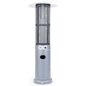 Outdoor Propane Patio Heater with Glass Tube and Tilt-Over Protection-Gray