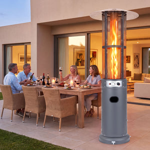 Outdoor Propane Patio Heater with Glass Tube and Tilt-Over Protection-Gray view 3