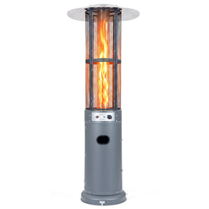 Outdoor Propane Patio Heater with Glass Tube and Tilt-Over Protection-Gray view 4