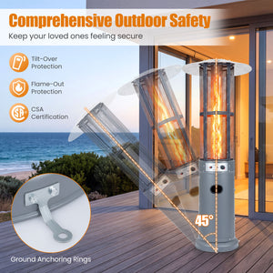 Outdoor Propane Patio Heater with Glass Tube and Tilt-Over Protection-Gray view 7