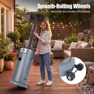 Outdoor Propane Patio Heater with Glass Tube and Tilt-Over Protection-Gray view 8