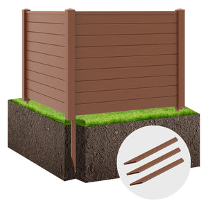 Outdoor PVC Air Conditioner Fence with 20 Inch Long Stakes-Brown view 4