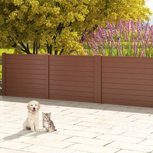Outdoor PVC Air Conditioner Fence with 20 Inch Long Stakes-Brown view 6