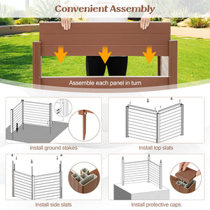 Outdoor PVC Air Conditioner Fence with 20 Inch Long Stakes-Brown view 7