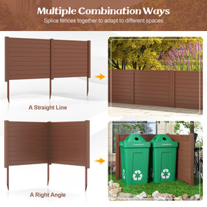 Outdoor PVC Air Conditioner Fence with 20 Inch Long Stakes-Brown view 8