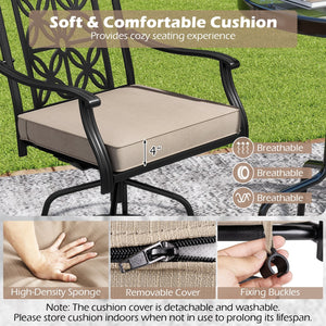Outdoor Swivel Bar Stools Set of 2 with Seat Cushions-Brown view 9