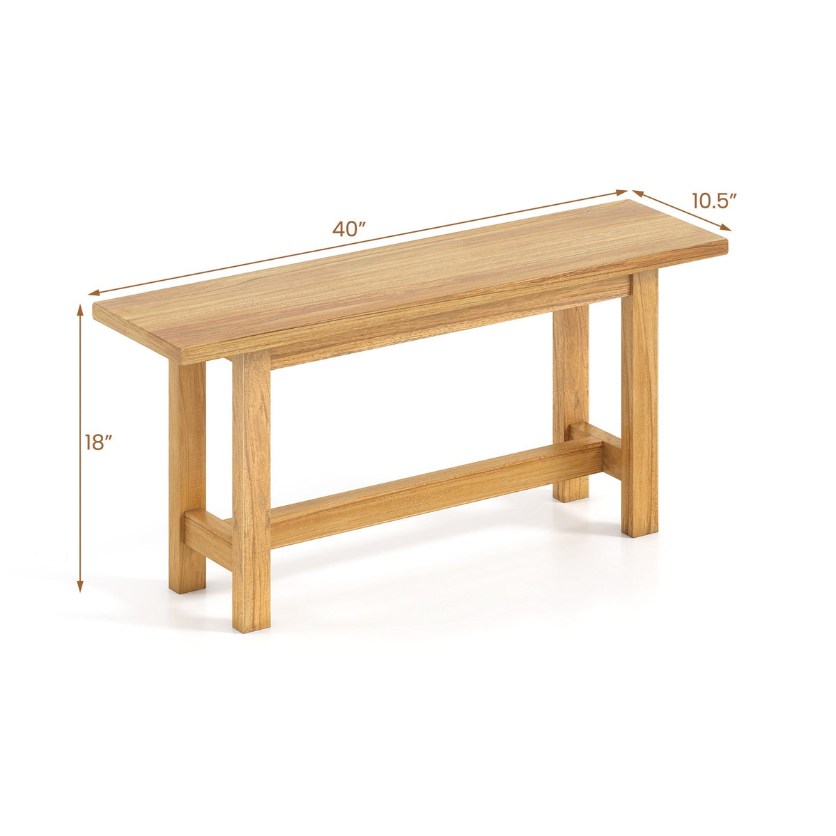 Outdoor Teak Wood Bench for Porch Backyard and Poolside view 5