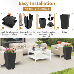Outdoor Wicker Flower Pot Set of 2 with Drainage Hole for Porch Balcony view 7
