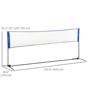 Soozier 10ft Badminton Net, Height Adjustable Outdoor Sports Net with Carry Bag, for Tennis, Pickleball and Volleyball
