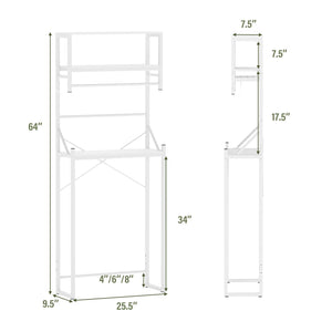 Over the Toilet Storage Rack 3-Tier Over Toilet Bathroom Organizer with Towel Holder-White view 5