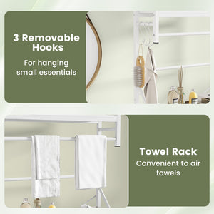 Over the Toilet Storage Rack 3-Tier Over Toilet Bathroom Organizer with Towel Holder-White view 9