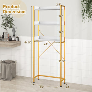 Over The Toilet Storage Rack with Hooks and Adjustable Bottom Bar-White view 5