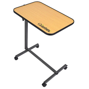 Beige Overbed Rolling Table Food Tray