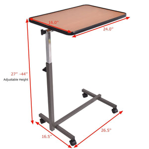 Beige Overbed Rolling Table Food Tray view 5