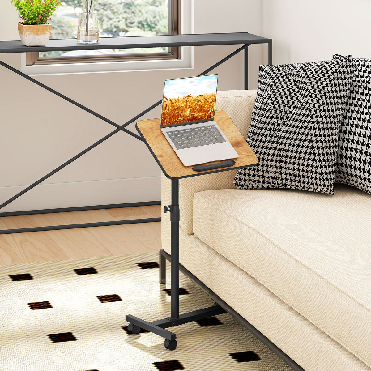 Overbed Rolling Food Tray Table view 2