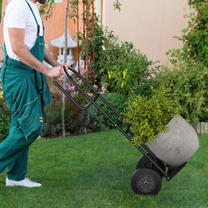 P-Handle Sack Truck with 10 Inch Wheels and Foldable Load Area-Black view 2