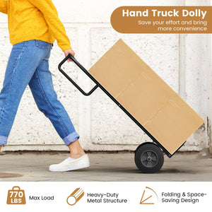 P-Handle Sack Truck with 10 Inch Wheels and Foldable Load Area-Black view 6