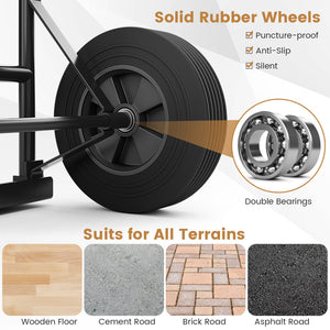 P-Handle Sack Truck with 10 Inch Wheels and Foldable Load Area-Black view 7
