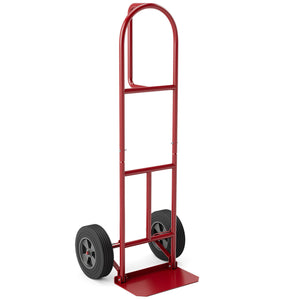 P-Handle Sack Truck with 10 Inch Wheels and Foldable Load Area-Red view 4