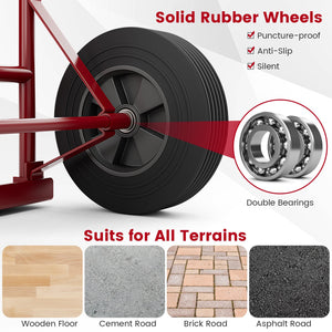 P-Handle Sack Truck with 10 Inch Wheels and Foldable Load Area-Red view 7