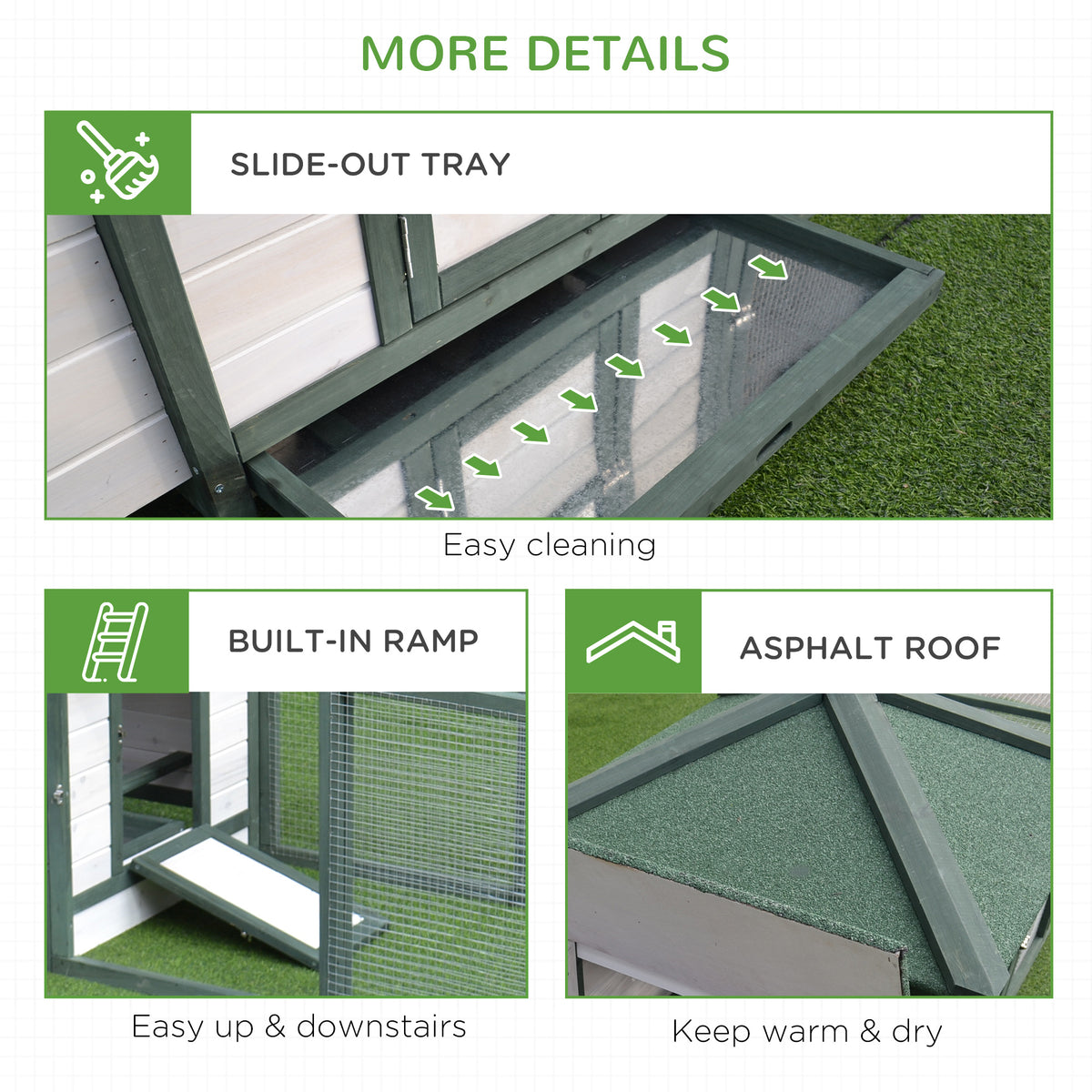 77" Chicken Coop Hen House Rabbit Hutch Poultry Cage Pen Outdoor Backyard with Nesting Box Run Natural – view 14