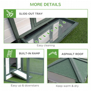 77" Chicken Coop Hen House Rabbit Hutch Poultry Cage Pen Outdoor Backyard with Nesting Box Run Natural – view 14