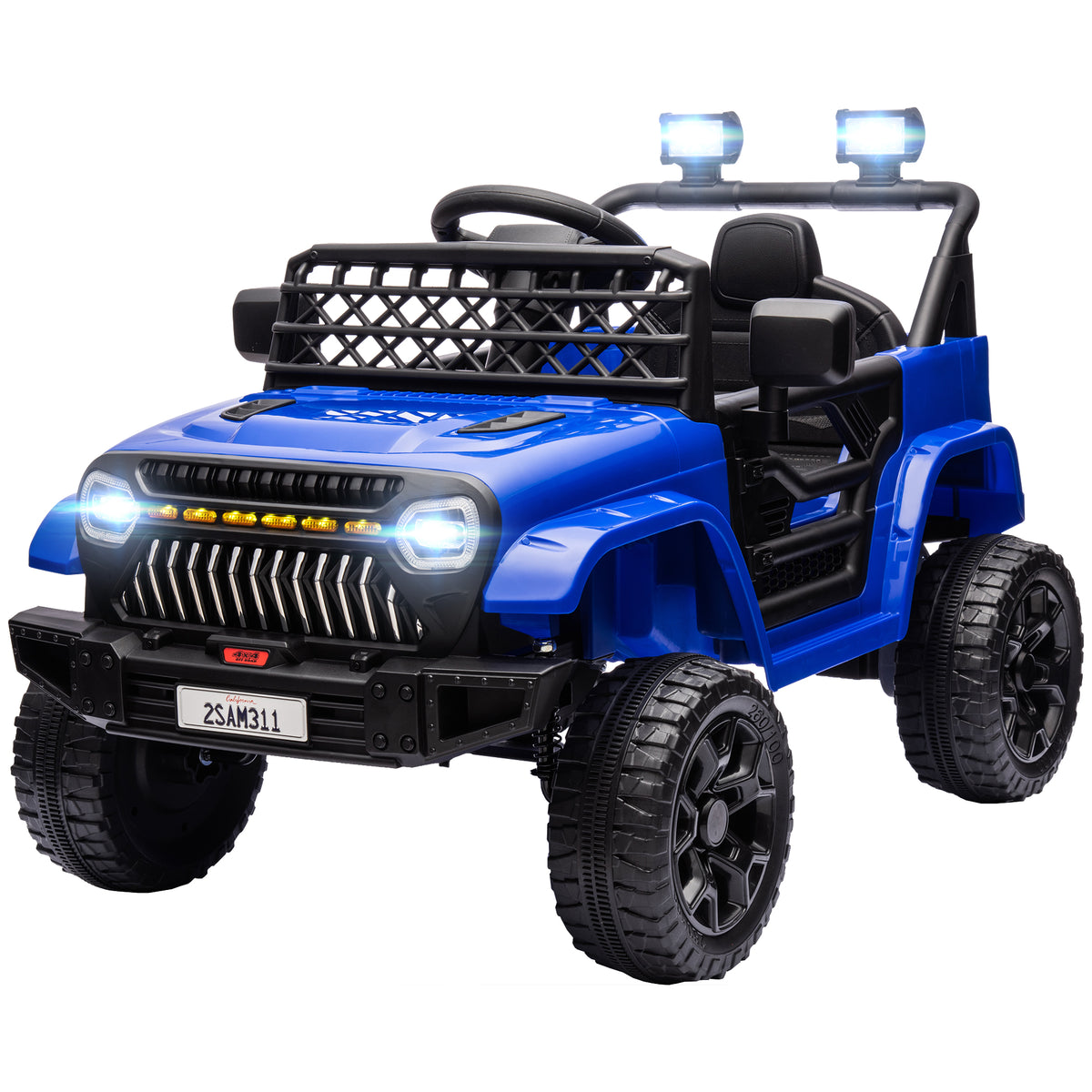 Qaba 12V Ride on Truck, Electric Car for Kids with Remote Control, Suspension, 3 Speeds, USB Music Headlights