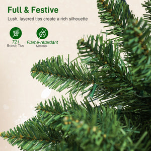 9ft Christmas Tree with Colourful DIY Synchronized LEDs, Hinged Pencil Xmas Tree with Remote, Daily Timer – view 6
