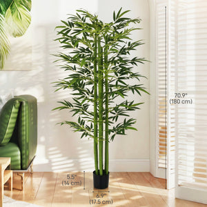 Indoor Fake Plants, Artificial Bamboo Tree with Adjustable Shape for Home Office Living Room Decor, Green