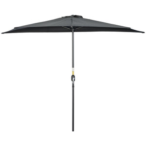 9.8ft Half Umbrella Semi Round Patio Parasol with Crank Handle, Top Vent for Garden – view 6