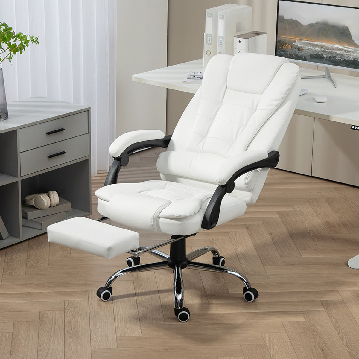 Ergonomic Office Chair with Back Support, PU leather Executive Office Chair with High Back – view 21