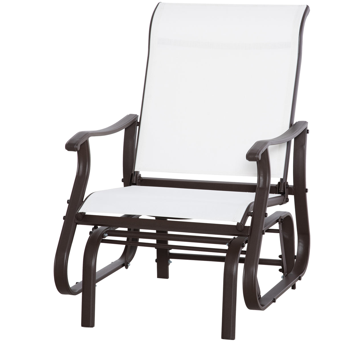 Outdoor Glider Chair, Patio Glider with Steel Frame and Mesh Fabric, Outdoor Chair for Backyard, Garden – view 8