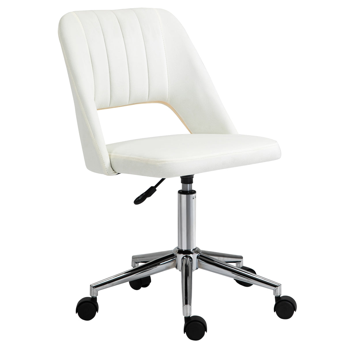 Mid Back Office Chair Velvet Fabric Swivel Scallop Shape Computer Desk Chair, Green – view 36
