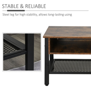 Industrial TV Stand, TV Console Table for TV up to 45'' Flat Screen, Entertainment Center for Living Room, Bedroom, Rustic Brown