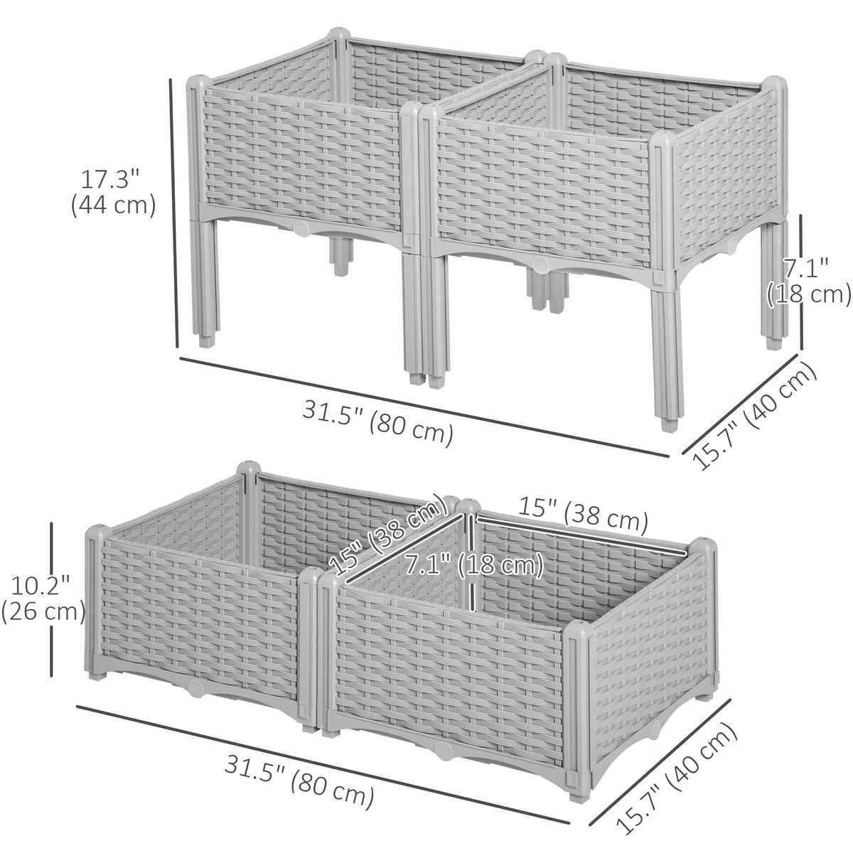 1 Piece Raised Garden Bed PP Raised Flower Bed Vegetable Herb Grow Box Stand Brown – view 30
