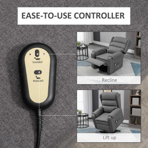 Lift Chair for Elderly, Power Chair Recliner with Footrest, Remote Control, Side Pockets for Living Room, Grey