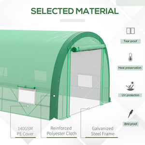 19.5' x 10' x 6.5' Upgraded Tunnel Greenhouse Green House with Mesh Door and Windows – view 5
