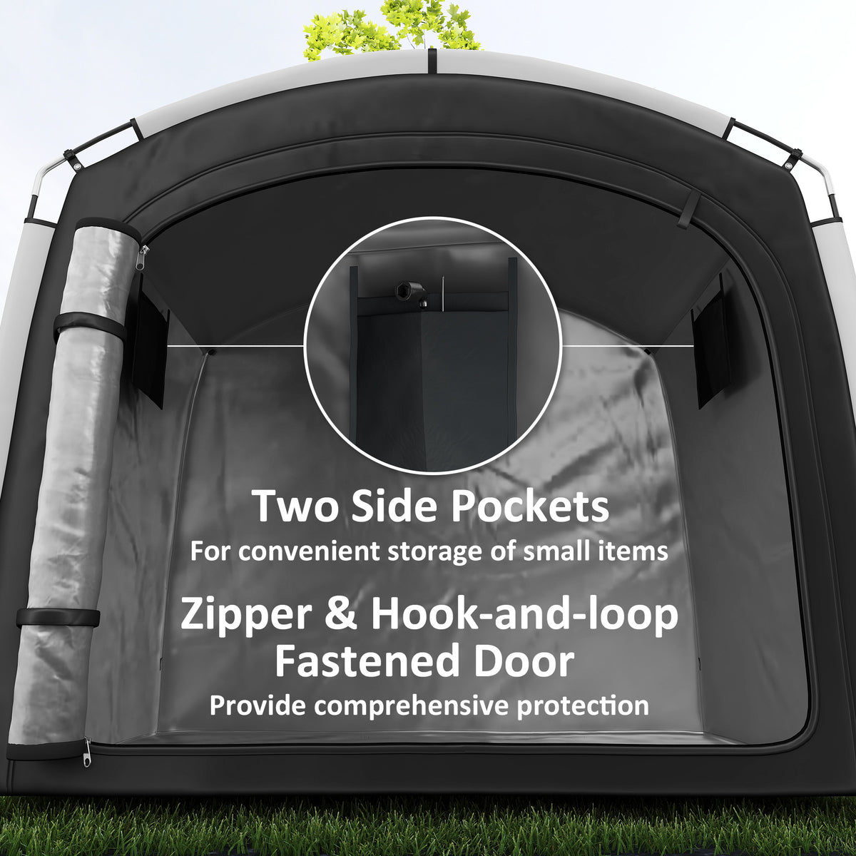 Bike Storage Shed Tent, Portable and Waterproof with 210D Oxford Fabric and Carry Bag for 3-4 Bicycles – view 5