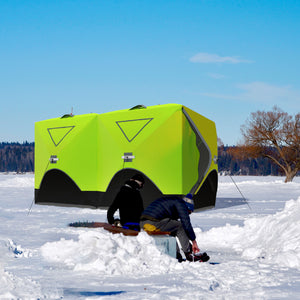 5-8 Person Insulated Ice Fishing Tent Shelter with Ventilation Windows and Carry Bag, for -22℉, Blue