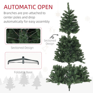 6ft Artificial Christmas Trees with Auto Open and Steel Base, Green – view 6