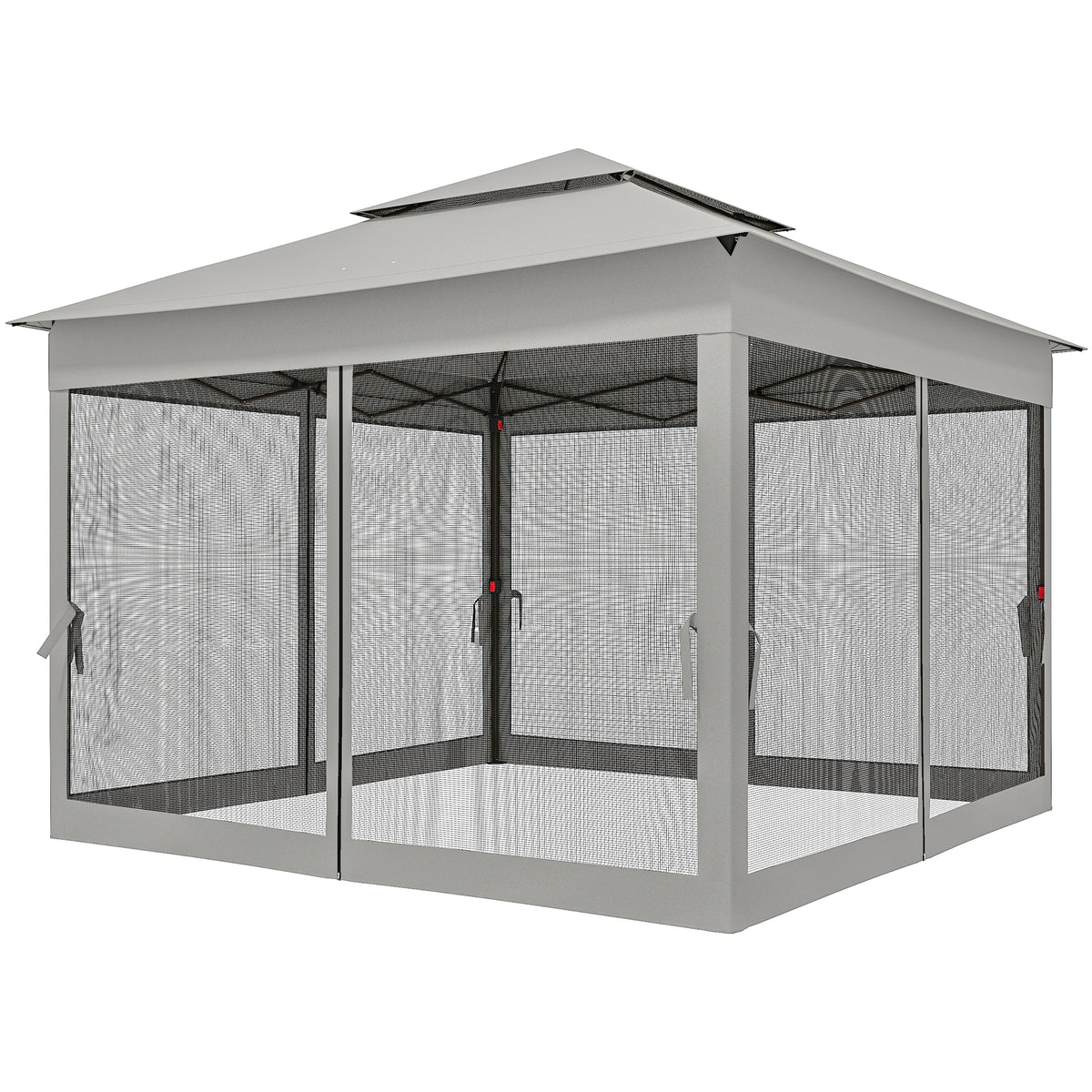11' x 11' Pop Up Canopy 2-Tier Soft Top Shelter Event Tent w/ Netting Carry Bag for Patio Backyard Garden – view 15