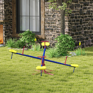 Kids Metal Seesaw Teeter Totter Children's Playground Equipment for Garden Outdoor Indoor Swing, 4 Seats