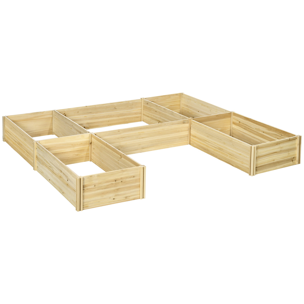 DIY 5-box Garden Planter with Open Bottom for Outdoor Plants, Vegetables, Flowers, Herbs, Brown – view 8