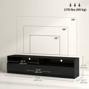 LED Lighted TV Stand for TVs up to 75", Modern TV Cabinet with Storage Drawers for Living Room – view 9