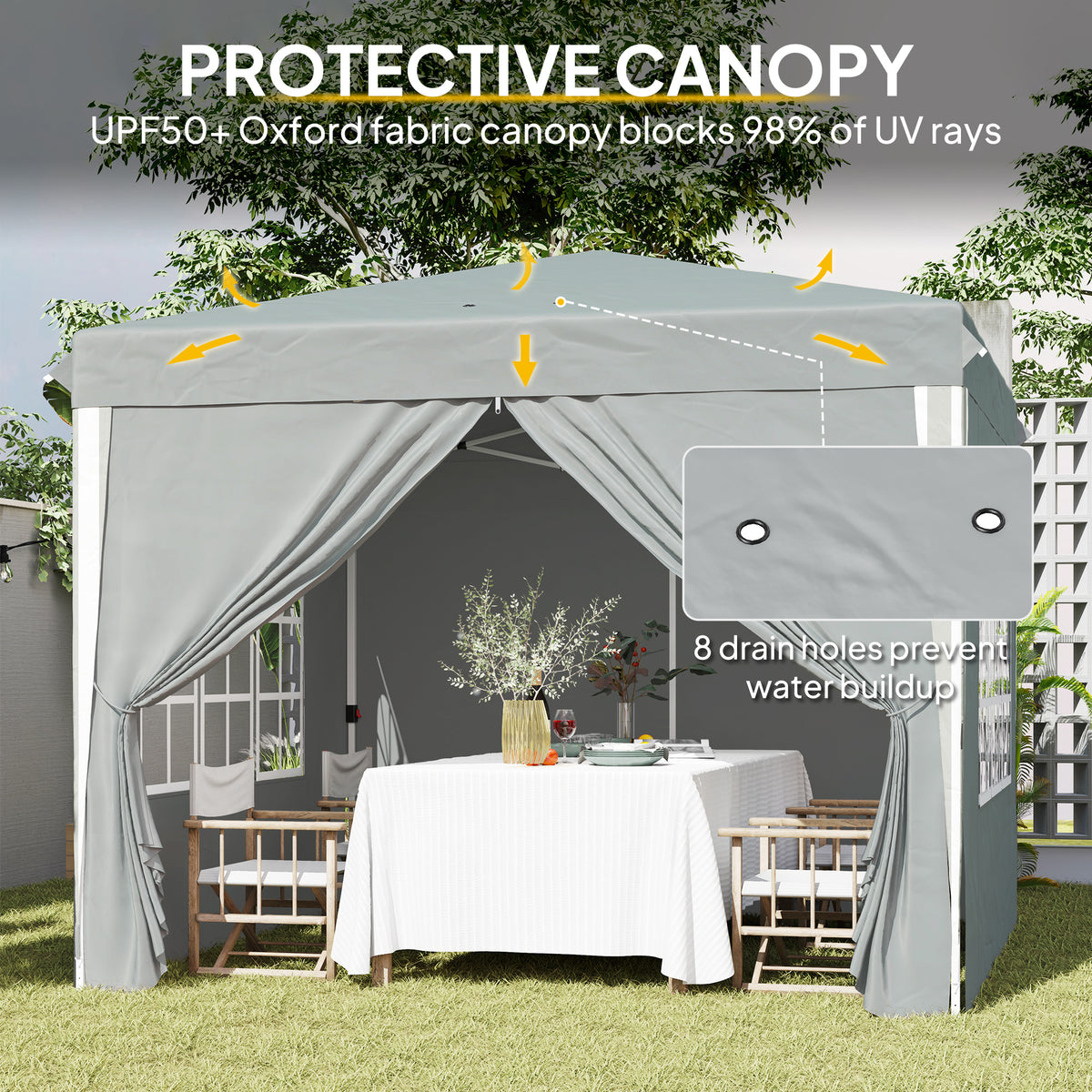 10' x 10' Pop-Up Canopy Tent with Sidewalls, Height-Adjustable, Carry Bag Included, for Outdoor, Garden – view 5
